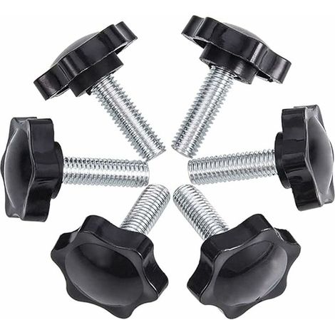Trywise Papillon,Lot de 6 vis à oreilles M8 50 44 vis à oreilles, pinces à vis moletées en plastique pour bouton étoile (1/4)
