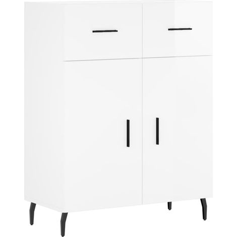 Credenza cassettiera cassettiera mobile contenitore organizer cucina soggiorno lucido 69,5 x 34 x 90 cm derivati del legno bianco 020030740