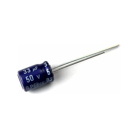 Condensador Electrolitico 33uF 50Vdc Medidas 5x11mm Radial