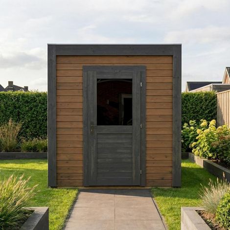 Abri de jardin en bois Luma 2.09x3.09m - 6.46m2 - Ep. 28mm - Traité (1/2)
