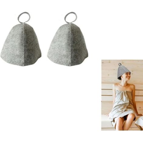 Sauna felt hat, set of 2, gray