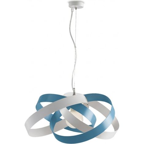 Sospensione Vertigo 1 Luce Bianco e Azzurro LuceArt Classic (1/5)