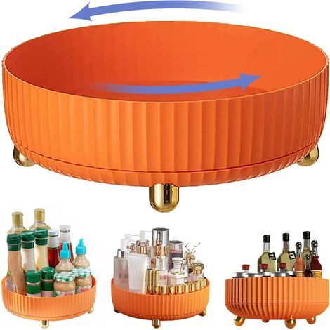 étagère à épices rotative orange, plateau tournant pour placard de cuisine, étagère à épices rotative, étagère de rangement à plateau rotatif à 360°, étagère de rangement pour épices de cuisine (1/5)