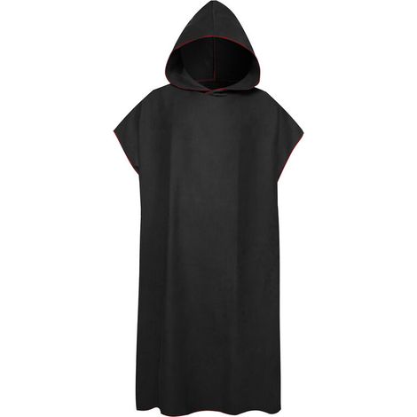 Surf Poncho Serviette a langer Peignoir a sechage rapide avec capuche Couverture de plage en microfibre Serviette de bain Serviette de bain Combinaison Poncho de plage pour adultes,modele:Noir - Noir (1/5)