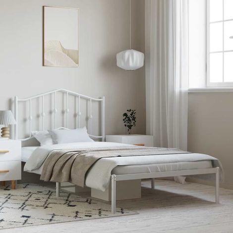 Estructura cama sin colchón con cabecero metal blanco 100x190cm vidaXL (1/5)