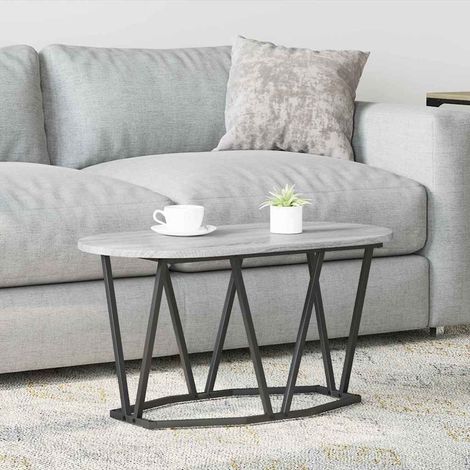 Couchtisch Grau 80 x 40 x 40.5 cm Sperrholz und Metall