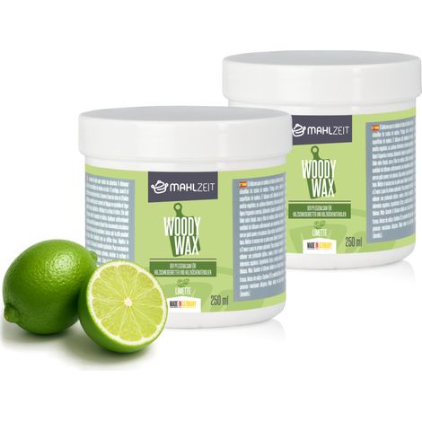 Mahlzeit WOODY WAX Holzpflege Set für Schneidebrett, 2x 250 ml, Limettenduft, 100% natürlich (1/5)
