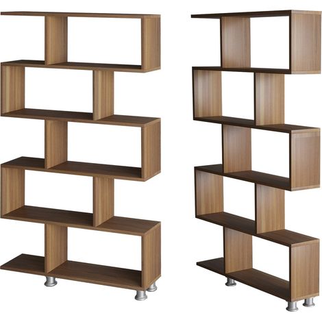 Holz Bücherregal "Nilüfer" - 90 x 20 x 156 cm - Braun