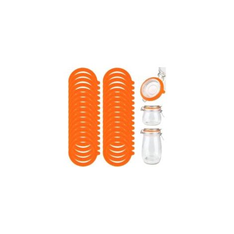 Lot de 30 Joint Bocaux En Silicone, 70 X 95 Mm Interchangeables Joint Bocaux, Caoutchouc Bocaux Pour Couvercle à Pince En Verre (Orange)  - Crezuo