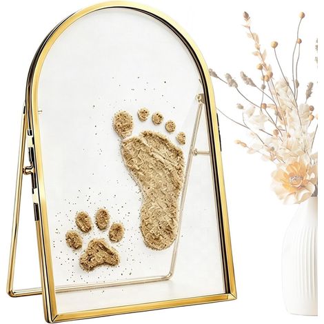 Cadre À Souvenirs Empreinte De Main Verre Double Face Avec Latéral Stable  Cadre Photo Pour Empreinte De Main Pour Chambre À Coucher, Salon, Bureau, Garçons Et Filles (1/5)