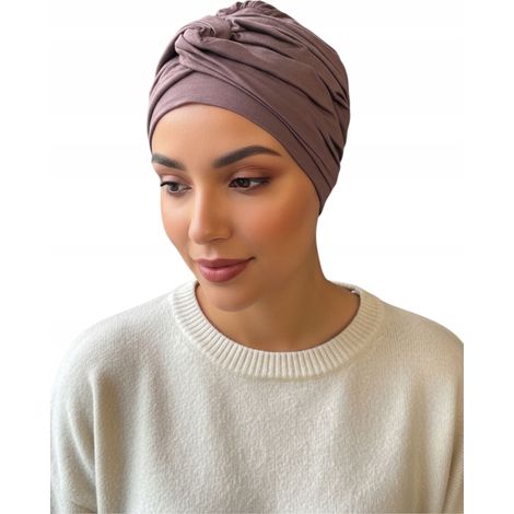 Elegante turbante femenino ULA 220 con forro de bambú, también apto para después de la quimioterapia. (1/5)