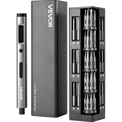 VEVOR Cacciavite Elettrico di Precisione, 52 Punte Magnetiche Mini Cacciavite Elettrico con Scatola di Immagazzinaggio Magnetica, Luce LED e Ricarica di Tipo C, per Riparare Telefoni e Laptop (1/5)