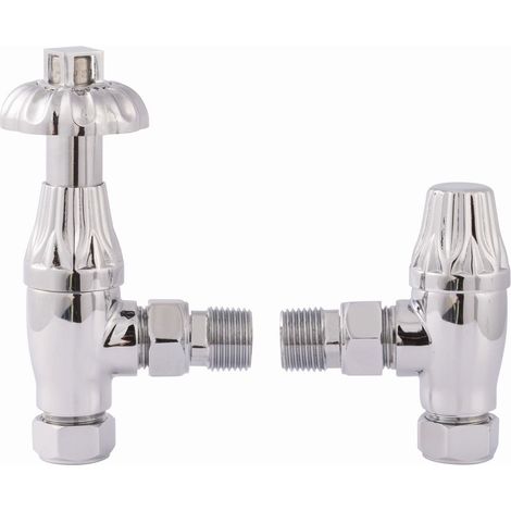 Heatwave Wyndham Chrome Angled Thermostatic Radiator Valve Set (1/2)