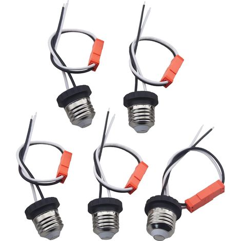 Adattatore portalampada E26, base media, attacco maschio a vite, attacco posteriore per plafoniera a LED, illuminazione a soffitto, confezione da 5 (B 5 pezzi)
