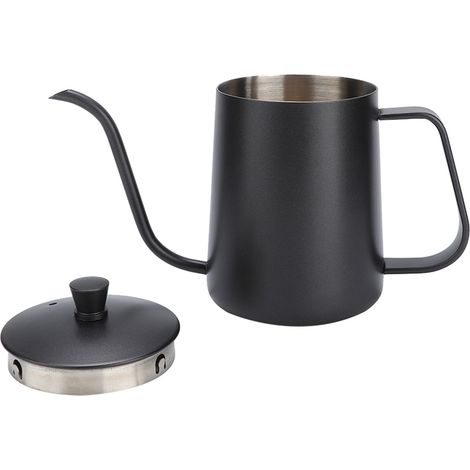Bouilloire à col de cygne en acier inoxydable pour café filtre, bec long et étroit (350 ml) (1/5)