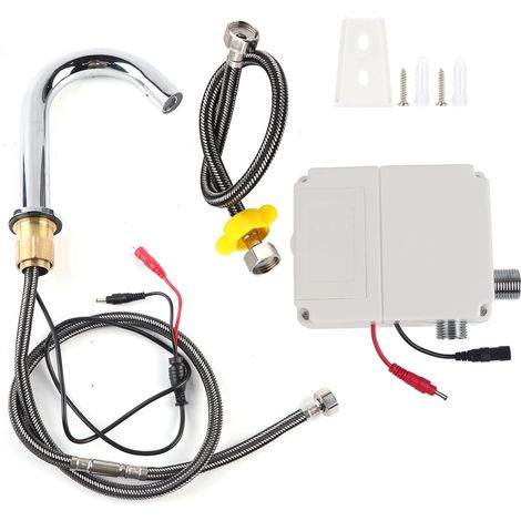 Automatischer Wasserhahn, Infrarotsensor-Waschtischarmatur mit Gewinde, berührungsloser Edelstahl-Küchenarmatur, batteriebetrieben, für Küchenwaschbecken