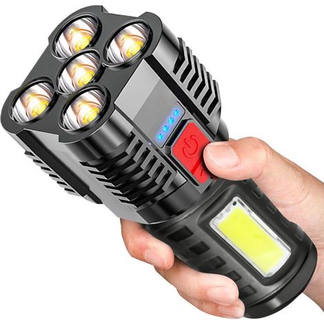 LED-Taschenlampe, wiederaufladbar, wasserdicht, ultrahell, wiederaufladbare Camping-Taschenlampe, Tischlampe, Außenbeleuchtung, wasserdichte LED-Taschenlampe.