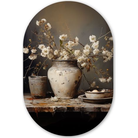 LE TABLEAU Nature morte - Fleurs - Bouquet - Vase - Vin Tableau Moderne 80x120 cm (1/4)