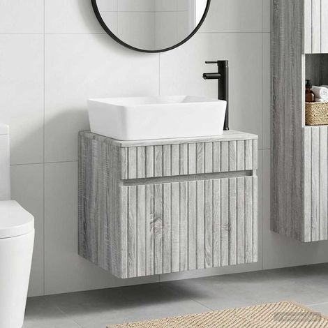 vidaXL Bathroom Furniture Set Grey Sonoma Engineered Wood (1/5)
