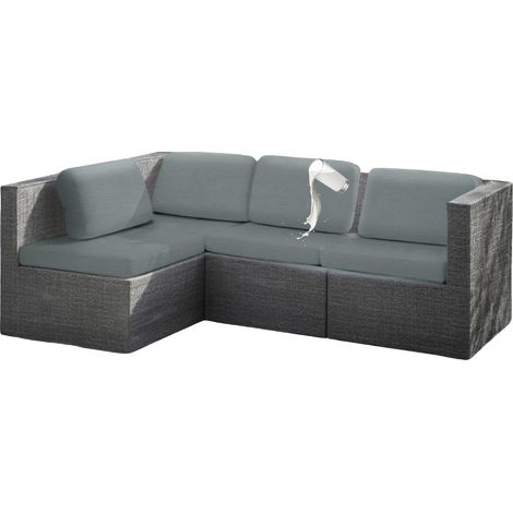Lots De 8 Housses De Coussins De Siège Imperméables (4 Housse de Coussin d'assise + 4 Housse de Coussin Dossier), Housses De Coussin De Chaise De Meubles De Patio/Jardin (Gris Clair) (1/4)