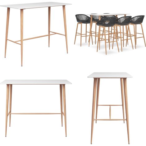 vidaXL 7-tlg. Bar-Set Weiß und Grau (1/5)