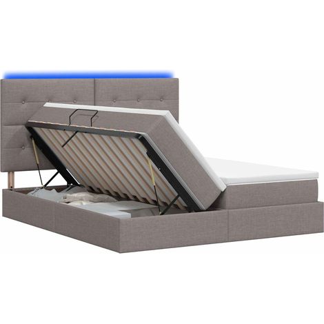 Letto con contenitore LED e materasso Tortora 180 x 200 cm vidaXL (1/5)