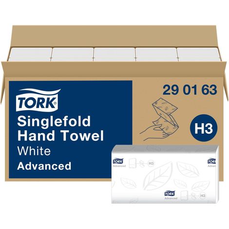 Asciugamano TORK 290163 a 2 strati, decorazione in rilievo bianco L230xP248mm 15x250 pz.