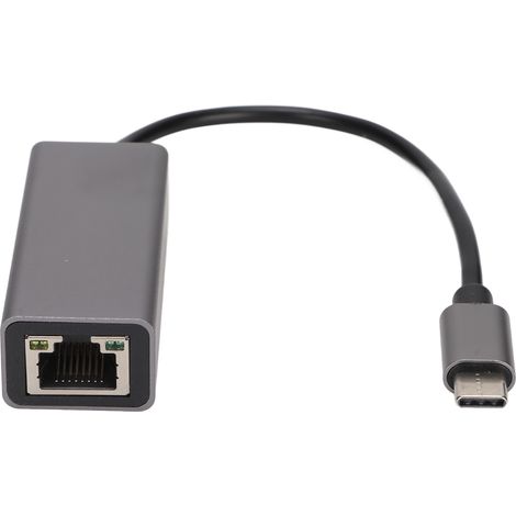 Adaptateur Ethernet USB-C vers RJ45 Gris, Transmission Stable pour MacBook Pro, Galaxy S9/S8/Note 9, 1000 Mo/s (1/5)