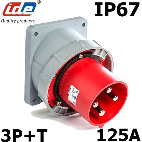 Prise Male Encastrable Triphasé 125a 3p+t - étanche Ip67 - Ide (1/2)