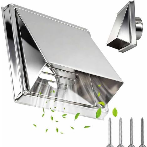304 Grille d'aération en acier inoxydable,Diamètre 100mm, Avec moustiquaire,Avec joint en caoutchouc,Pour tuyau en VMC et couvercle (1/5)