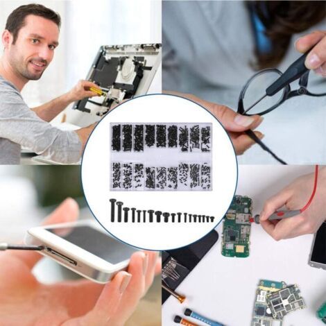 Kit d'outils de 500 pièces pour visseuses, comprenant des vis à tête fraisée, des vis miniatures et des outils de réparation informatique. Convient pour la réparation de lunettes, montres, bijoux, etc (1/3)