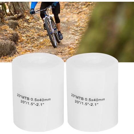2PCS Bande de Protection Anticrevaison en PU Blanc 20 Pouces pour VTT et Vélo de Route, Accessoire Cyclisme (1/4)