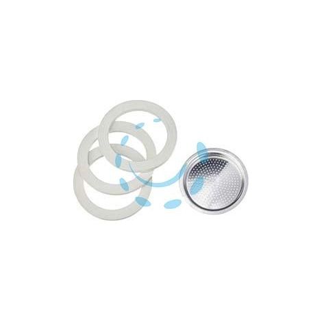 SET GUARNIZIONI MOKA PZ.3 + 1 FILTRO - 1 tazza