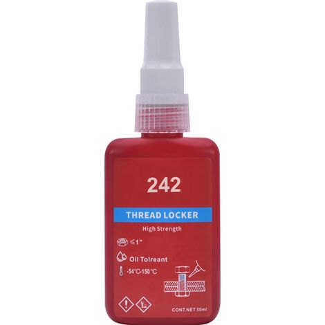 Sécurité à vis moyennement ferme - Colle à vis moyenne - Fixation à vis et écrou - Colle filetée pour tous les aciers - Imperméable et résistante à la chaleur - Amovible - 50 ml (1/5)