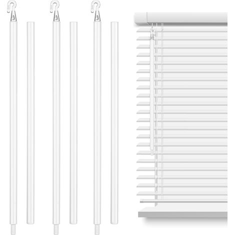 Lot de 3 Baguettes pour Mini-Stores 60 Cm en Polypropylène avec Crochet, Tiges D'inclinaison Universelles pour Stores Verticaux, Outil de Remplacement Facile pour Ouverture (1/5)