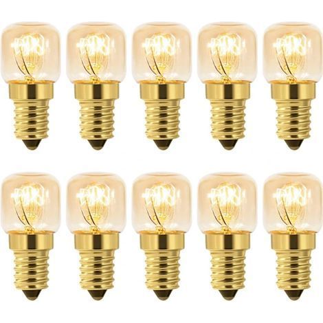 10er-Pack E14 T22 Salzkristalllampen – Warmweiß 2700 K – 80 lm – 230 V Wechselstrom – Ofenlampen bis 300 °C (1/5)