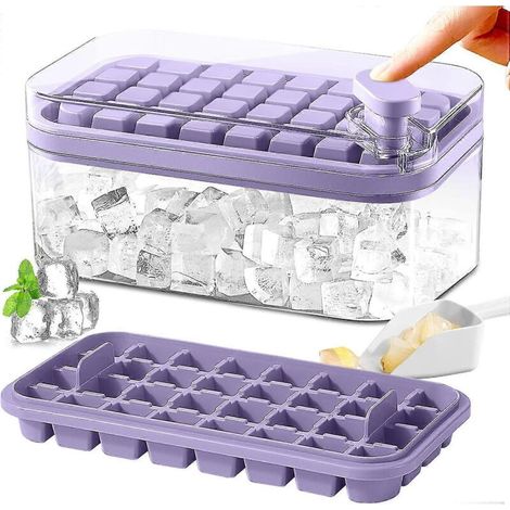 Eiswürfelform SDIGV mit Deckel und Behälter, 2er-Pack für den Gefrierschrank, 64 (grün) (1/5)