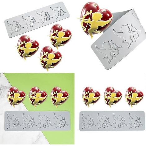 Tapis de cuisson en dentelle de sucre en forme de Cupidon - Accessoires de pâtisserie DIY pour la Saint-Valentin (1/4)