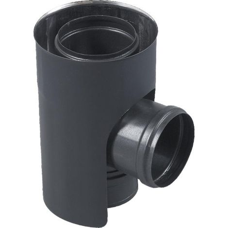 Té équerre BIOTEN avec tampon inox émail D80/125 TOLERIE EMAILLERIE NANTAISE 470880