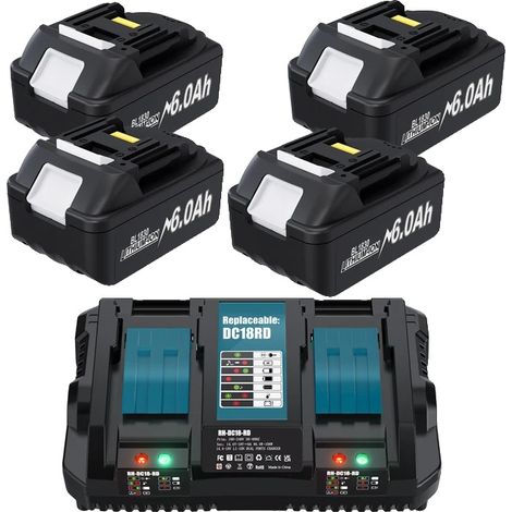 Remplacement de batterie Makita 18V, capacité 60Ah, compatible avec BL1860 et BL1850B, 2 set (1/2)
