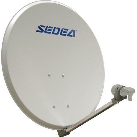 Kit Parabole Acier 60CM - SEDEA - Réception Terrestre & Satellite - LNB Inclus - Gris