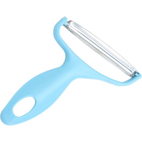 Épluche-légumes portable avec trou de suspension, en acier inoxydable PP, facile à nettoyer et idéal pour la maison (bleu).