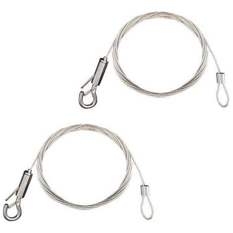 2pcs Fil Suspension Cadre en Acier Inoxydable Câble Acier Galvanisé avec Tendeur et Crochet Fil Suspendu pour Cadre Photo/Lumière/Cimaise/Miroir/Rideaux-1.5mm x 2m Chargé Max de 30KG (1/4)