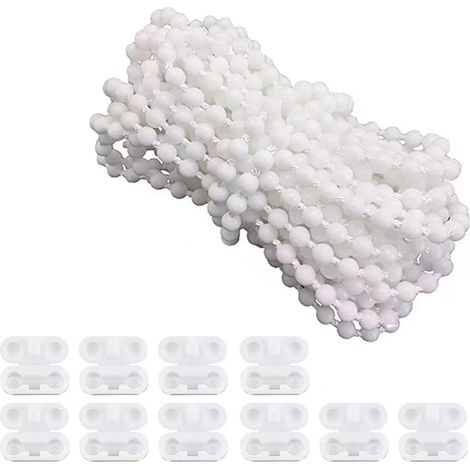 Chaîne pour rideaux roulants à rideaux verticaux chaîne inférieure aveugle en POM résistante pour réparations et pièces de rechange (Blanc) (1/5)
