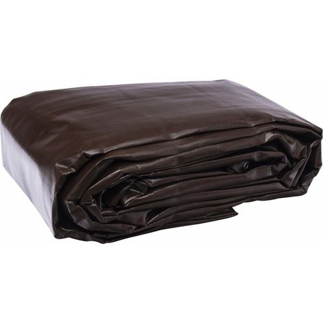 Werka Pro – Bâche de protection marron 350g/m² – Dimensions 6 x 10 m – Bâche armée tressée avec œillets en aluminium – Résistante aux UV - PRO 6 X