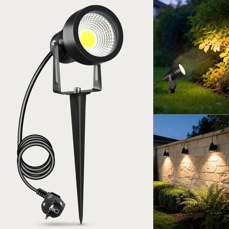 LED-Außenstrahler, 7 W, 700 lm, Aluminium, Schutzart IP65, Erdspieß, 3000 K, Gartenterrasse (1/5)