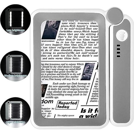 Loupe lumineuse - Loupe rectangulaire LED portable 4X avec lumière à intensité variable, cadeau idéal pour les personnes âgées et les personnes malvoyantes pour lire des livres, des cartes et des peti (1/5)