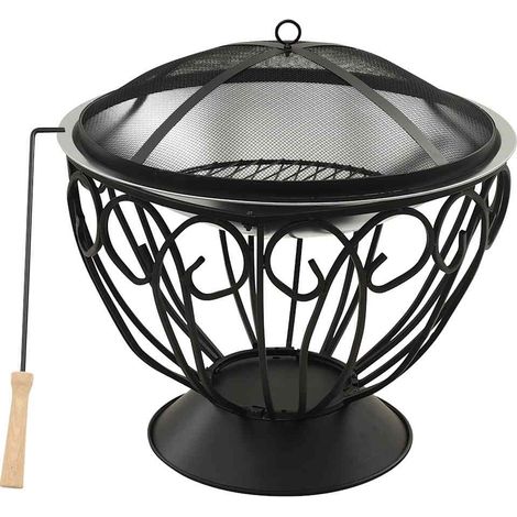 Maison Exclusive - Braciere e Barbecue 2in1 e Attizzatoio 59x59x60 cm Acciaio Inox