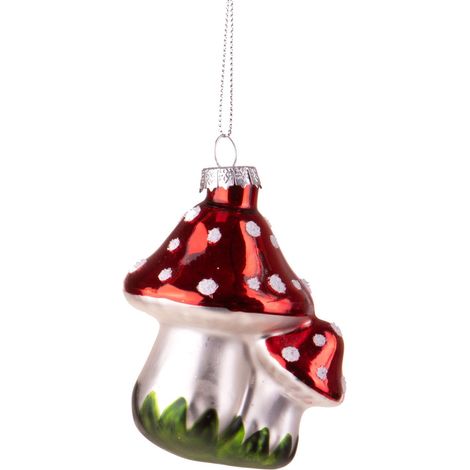 Pendaglio a forma di Funghetti color rosso, bianco e verde da 9 cm (1/4)