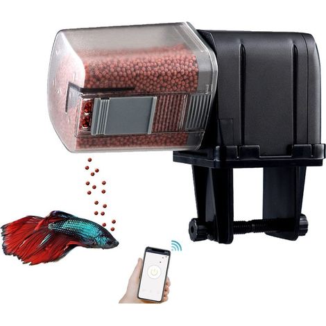 Vtizikl Mangeoire automatique pour poissons d'aquarium, mangeoire électrique automatique étanche à l'humidité, distributeur de nourriture pour poissons pour les vacances et les week-ends (1/5)